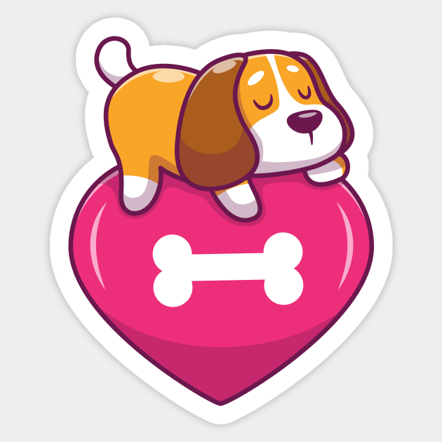 Cute dog sleeping on heart Sticker by Catalyst Labs